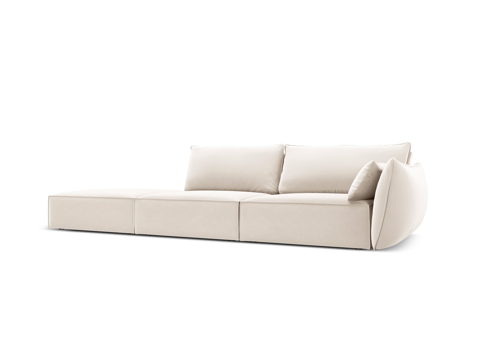 Left Velvet Sofa, "Kaelle", 4 Seats, 264x110x85