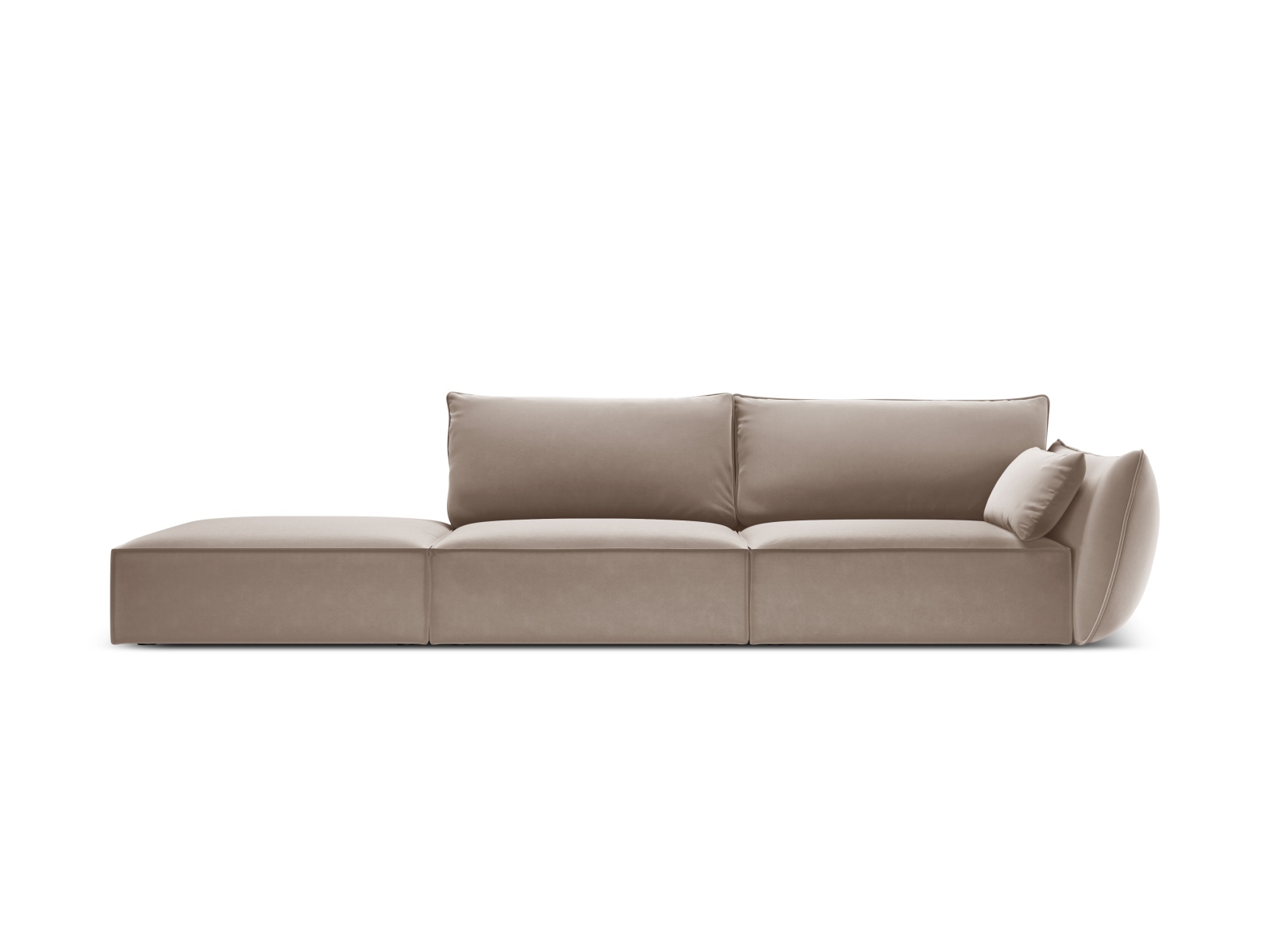 Left Velvet Sofa, "Kaelle", 4 Seats, 264x110x85
