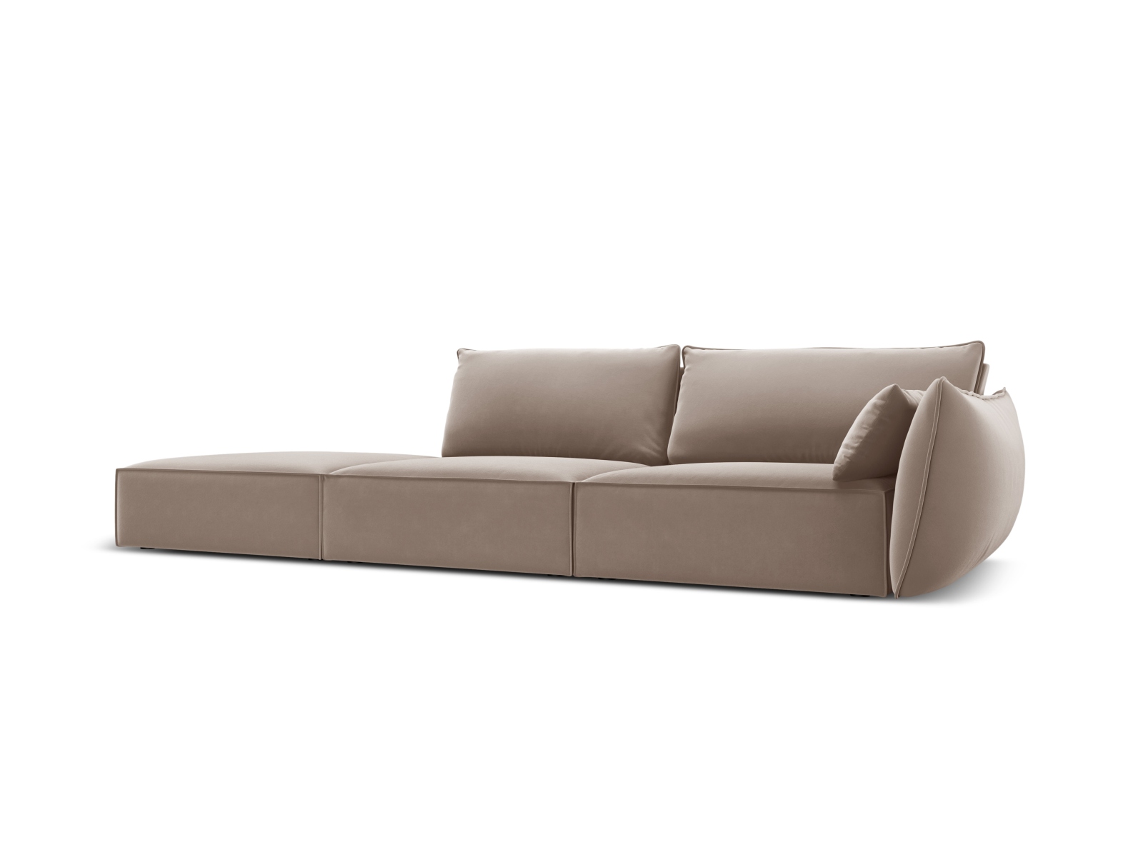 Left Velvet Sofa, "Kaelle", 4 Seats, 264x110x85