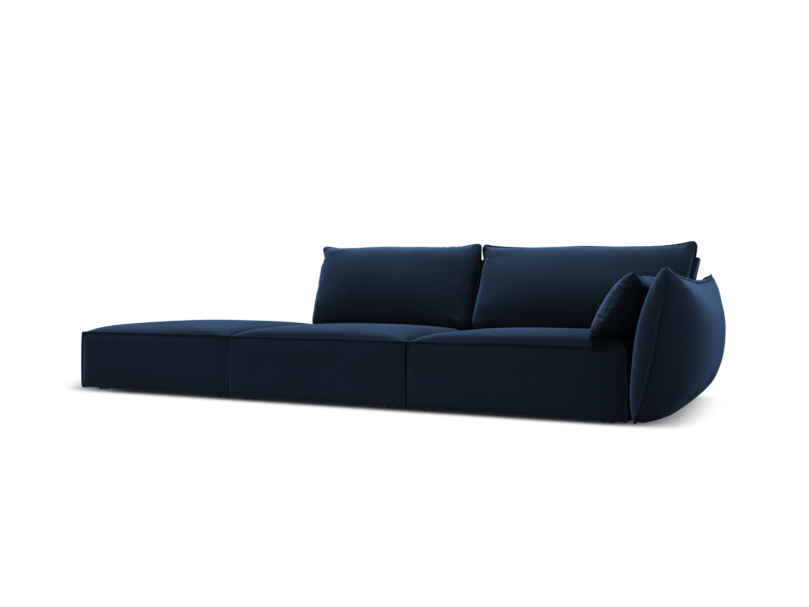 Left Velvet Sofa, "Kaelle", 4 Seats, 264x110x85