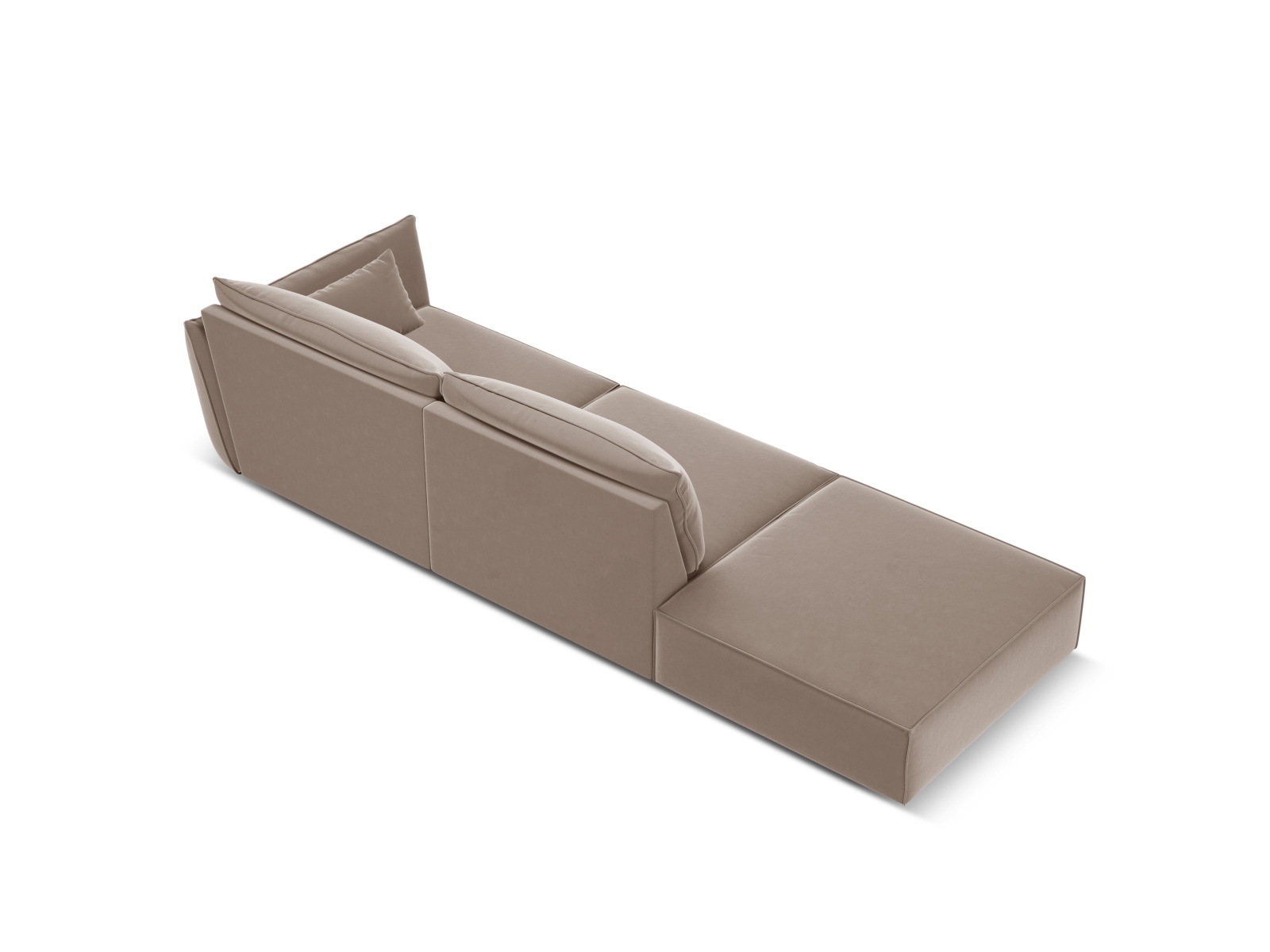 Left Velvet Sofa, "Kaelle", 4 Seats, 264x110x85