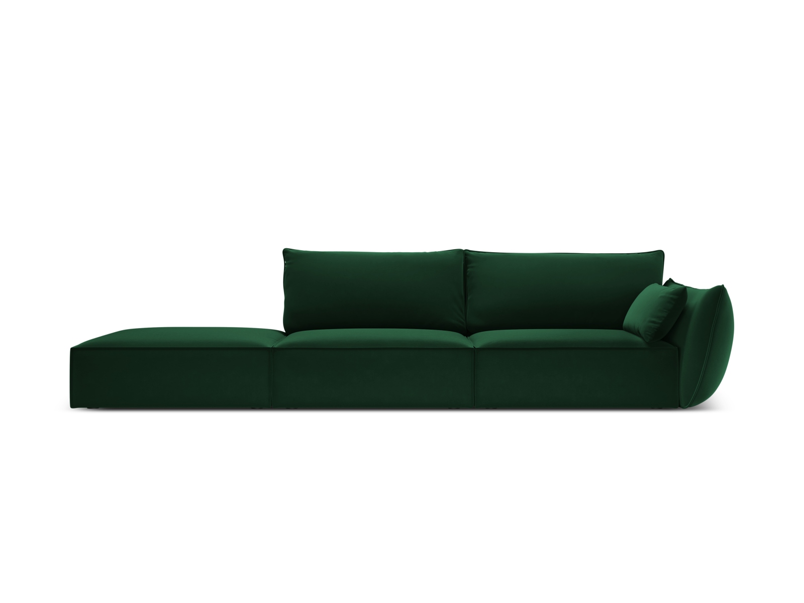 Left Velvet Sofa, "Kaelle", 4 Seats, 264x110x85