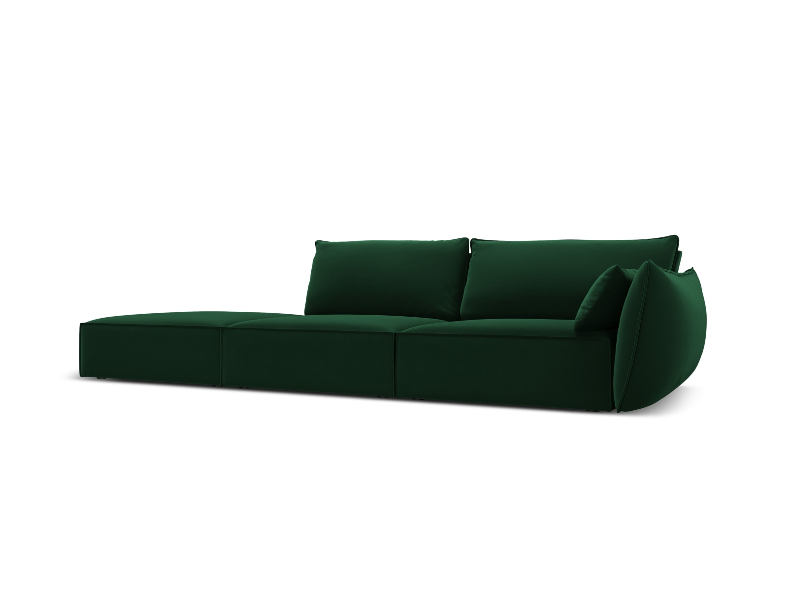 Left Velvet Sofa, "Kaelle", 4 Seats, 264x110x85