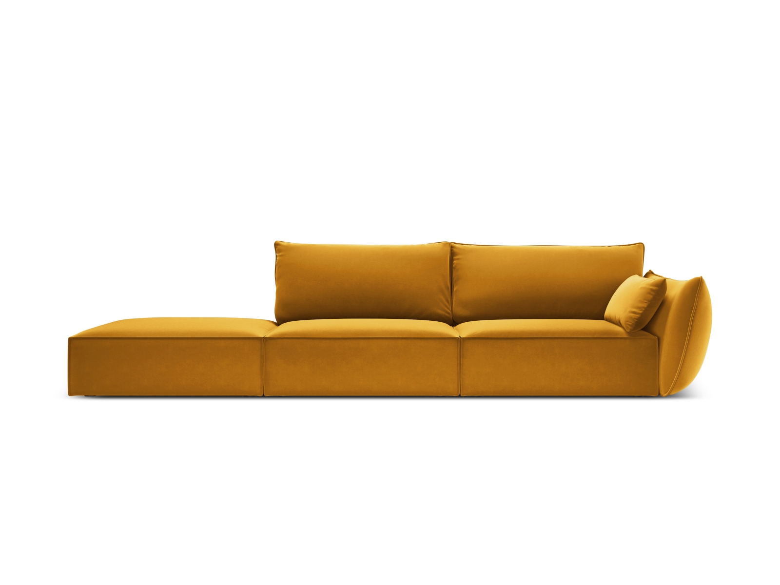 Left Velvet Sofa, "Kaelle", 4 Seats, 264x110x85