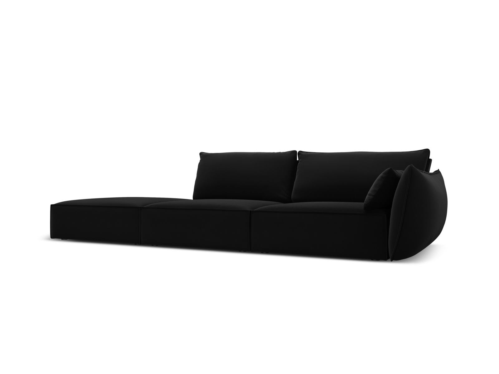 Left Velvet Sofa, "Kaelle", 4 Seats, 264x110x85