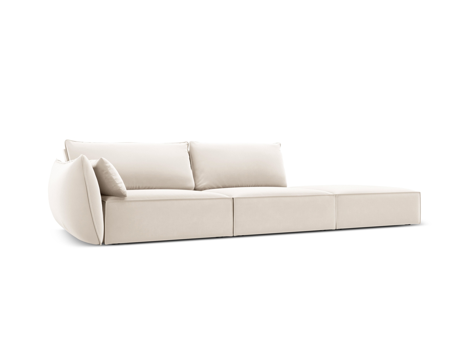 Right Velvet Sofa, "Kaelle", 4 Seats, 264x110x85