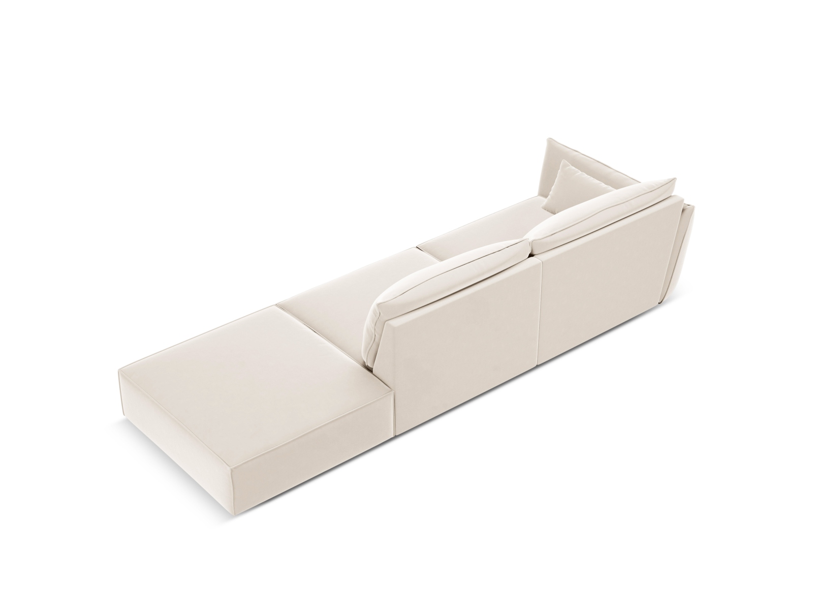 Right Velvet Sofa, "Kaelle", 4 Seats, 264x110x85