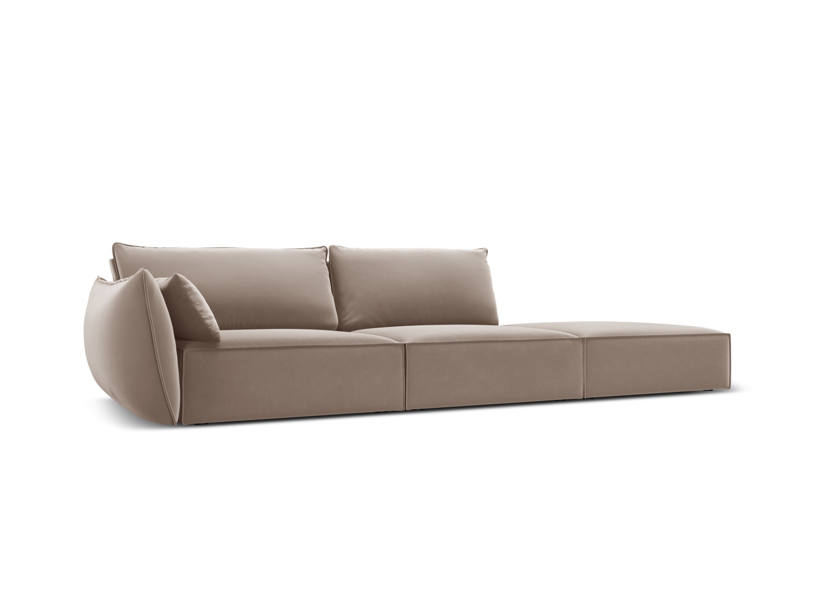 Right Velvet Sofa, "Kaelle", 4 Seats, 264x110x85