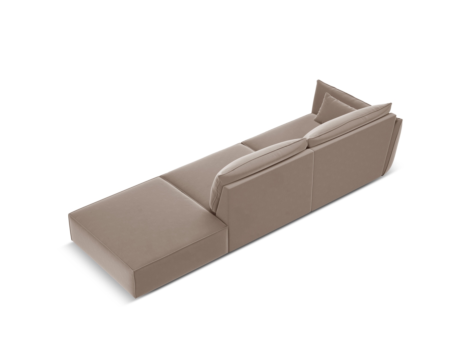 Right Velvet Sofa, "Kaelle", 4 Seats, 264x110x85