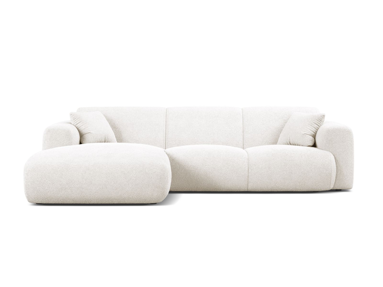 Boucle Left Corner Sofa, "Molino", 4 Seats, 255x170x72