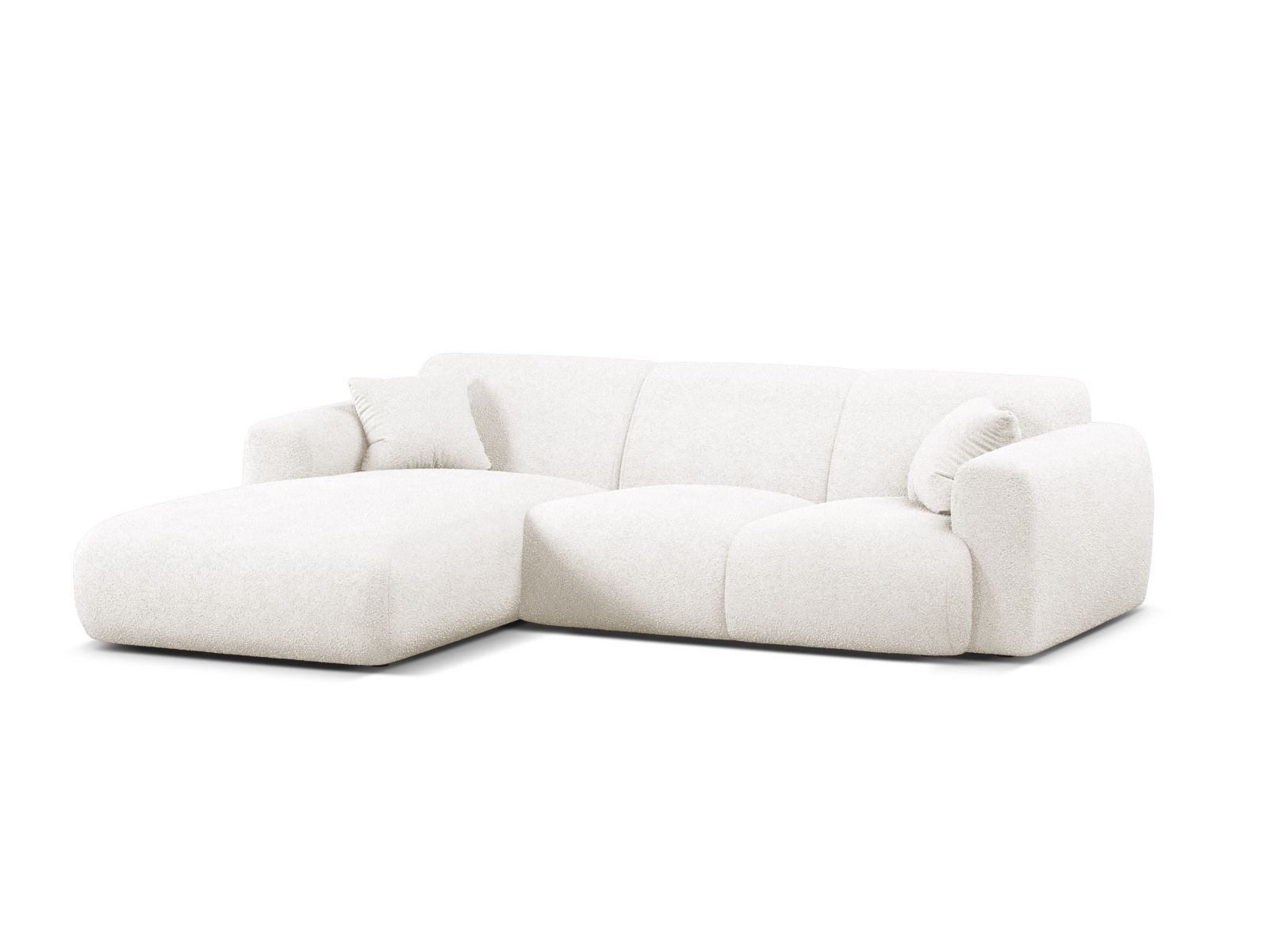 Boucle Left Corner Sofa, "Molino", 4 Seats, 255x170x72