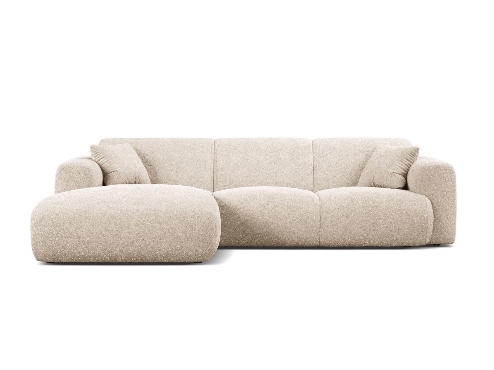 Boucle Left Corner Sofa, "Molino", 4 Seats, 255x170x72