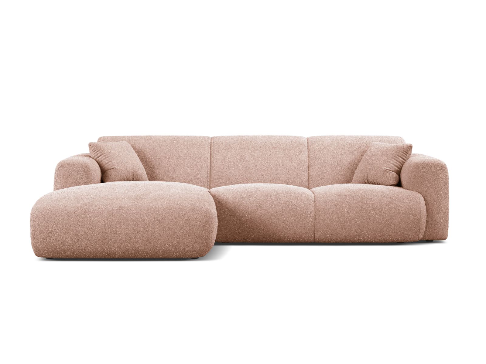 Boucle Left Corner Sofa, "Molino", 4 Seats, 255x170x72