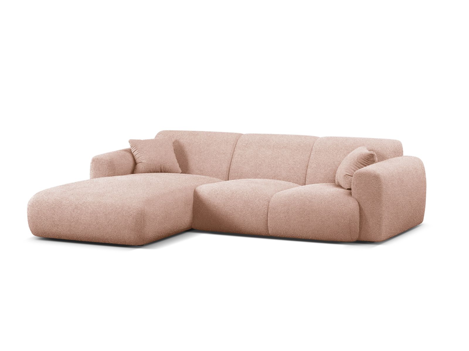 Boucle Left Corner Sofa, "Molino", 4 Seats, 255x170x72