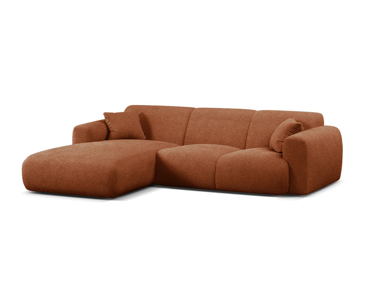 Boucle Left Corner Sofa, "Molino", 4 Seats, 255x170x72
