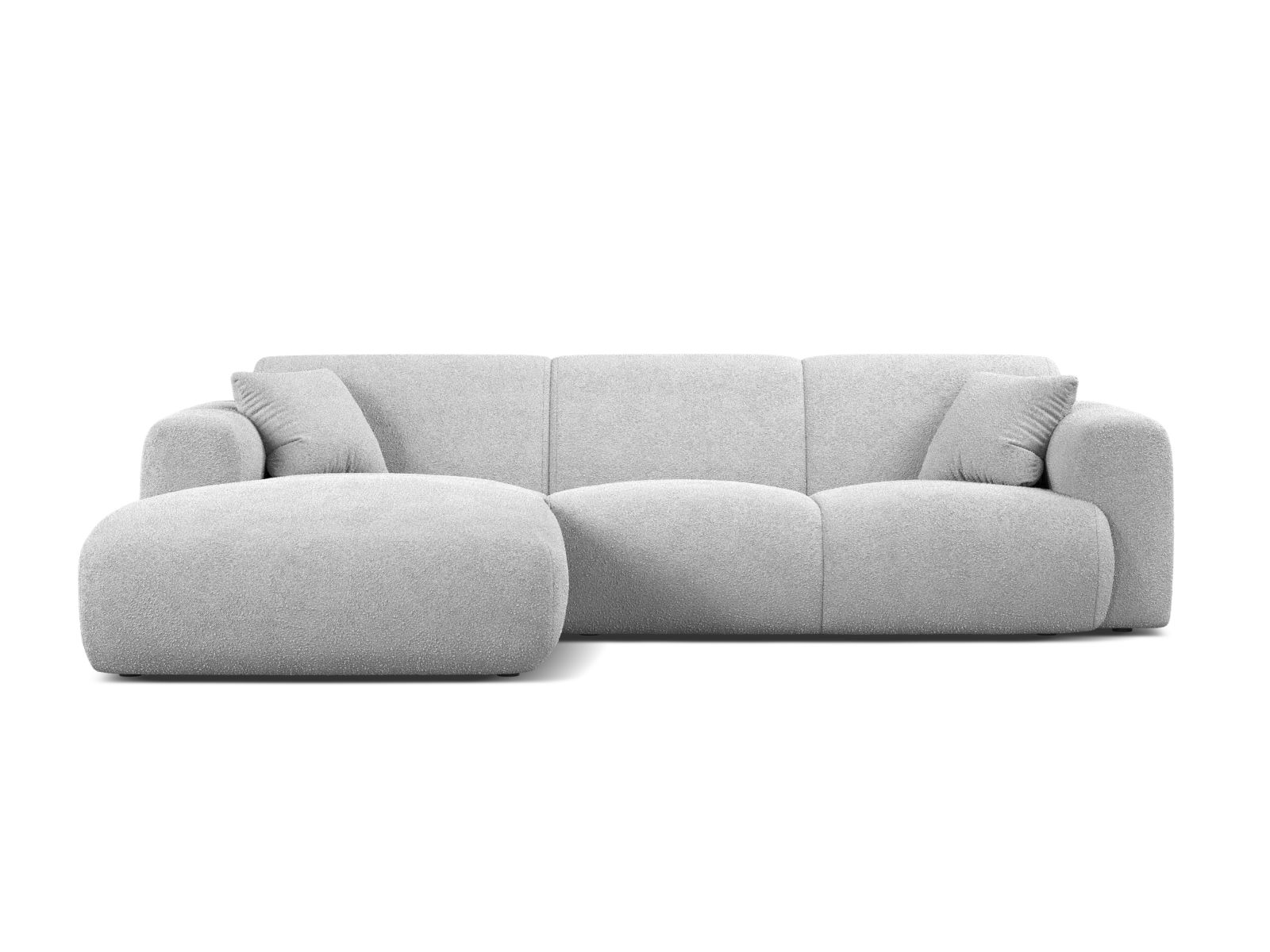 Boucle Left Corner Sofa, "Molino", 4 Seats, 255x170x72