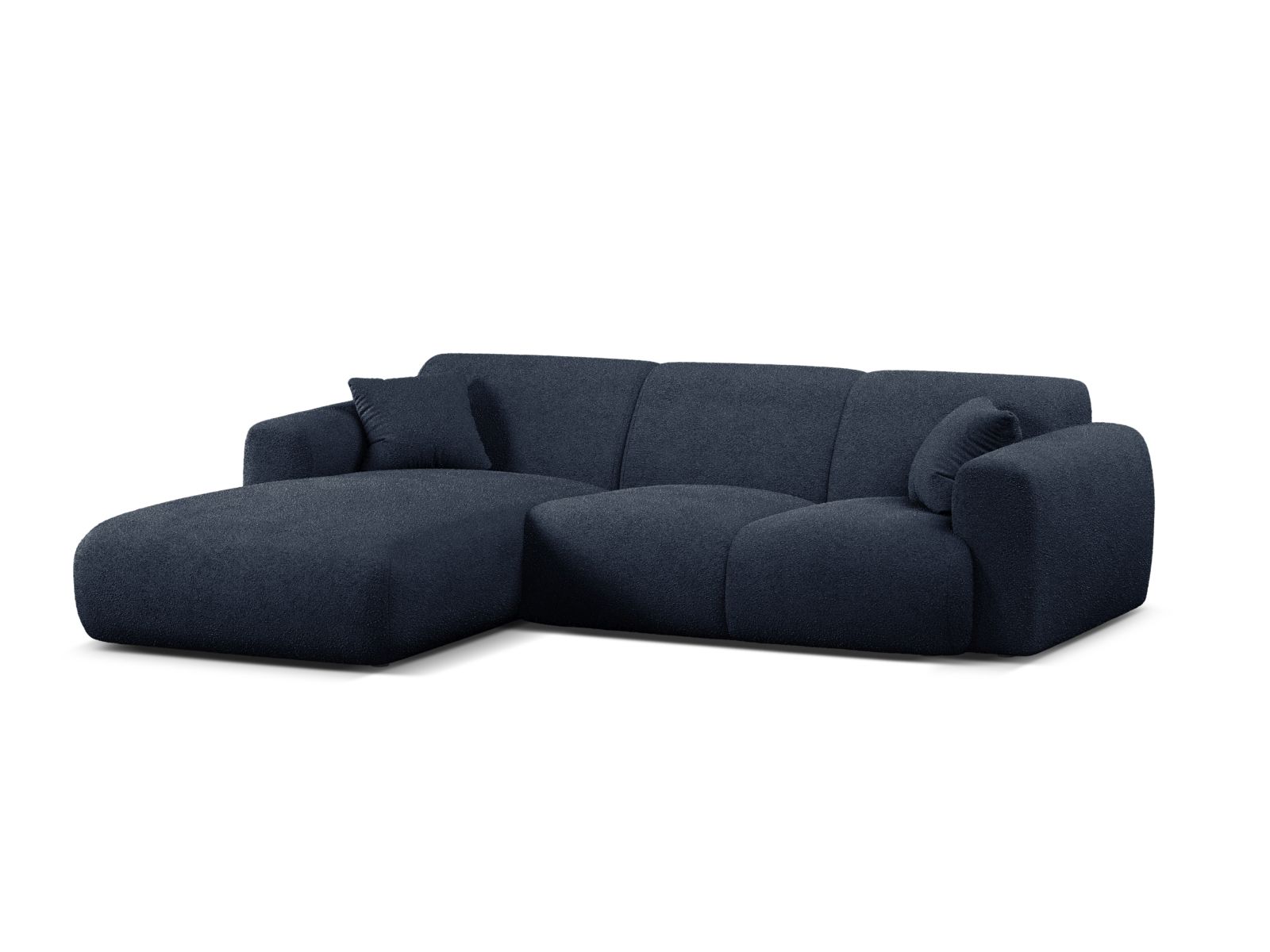 Boucle Left Corner Sofa, "Molino", 4 Seats, 255x170x72