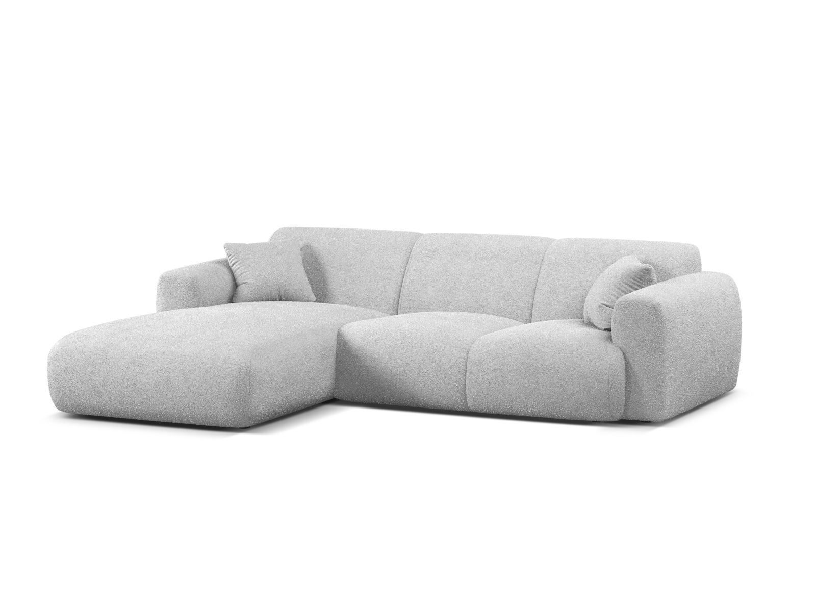 Boucle Left Corner Sofa, "Molino", 4 Seats, 255x170x72