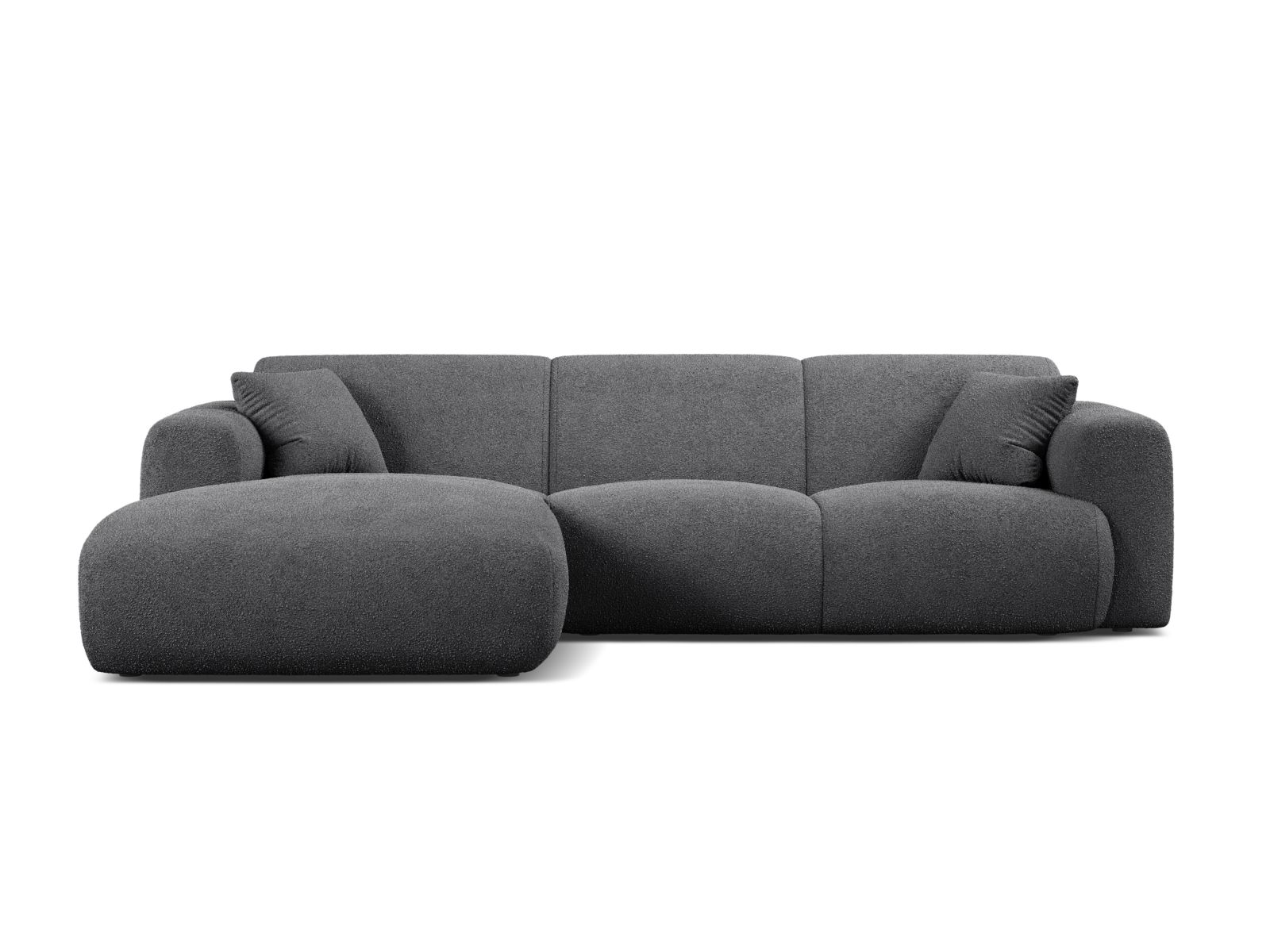 Boucle Left Corner Sofa, "Molino", 4 Seats, 255x170x72
