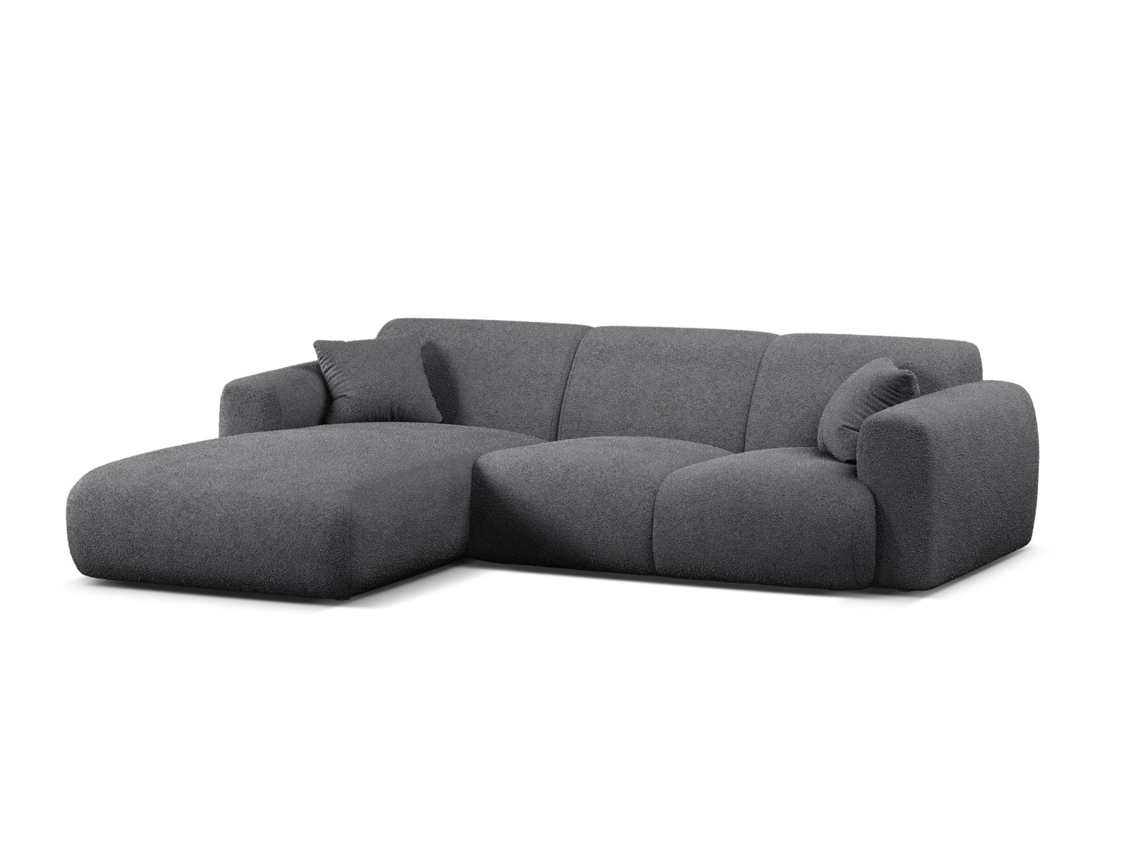 Boucle Left Corner Sofa, "Molino", 4 Seats, 255x170x72