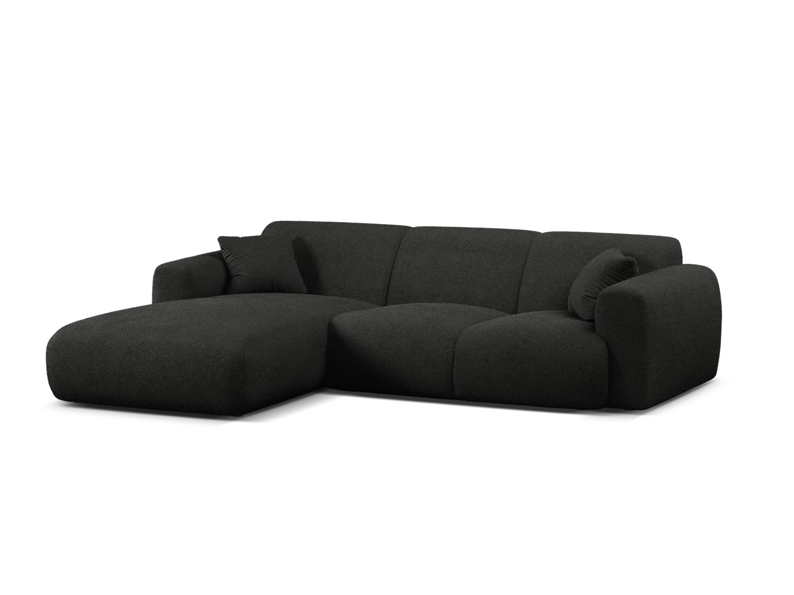 Boucle Left Corner Sofa, "Molino", 4 Seats, 255x170x72