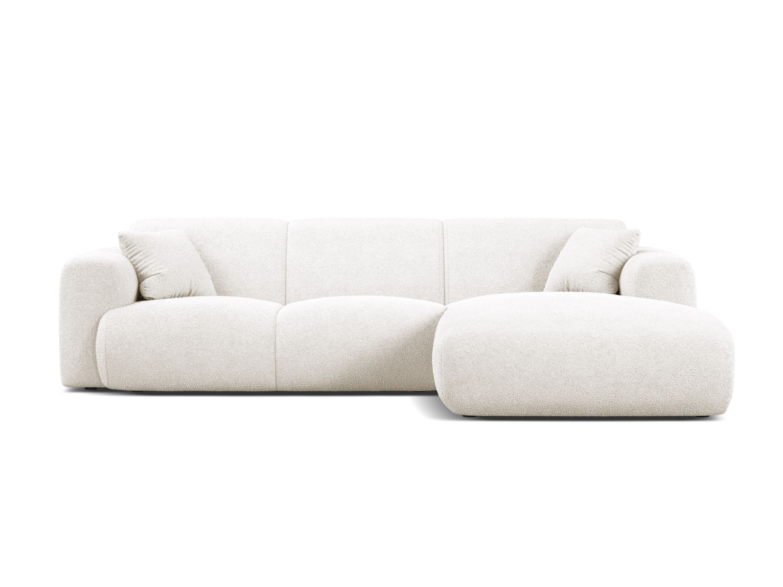 Boucle Right Corner Sofa, "Molino", 4 Seats, 255x170x72