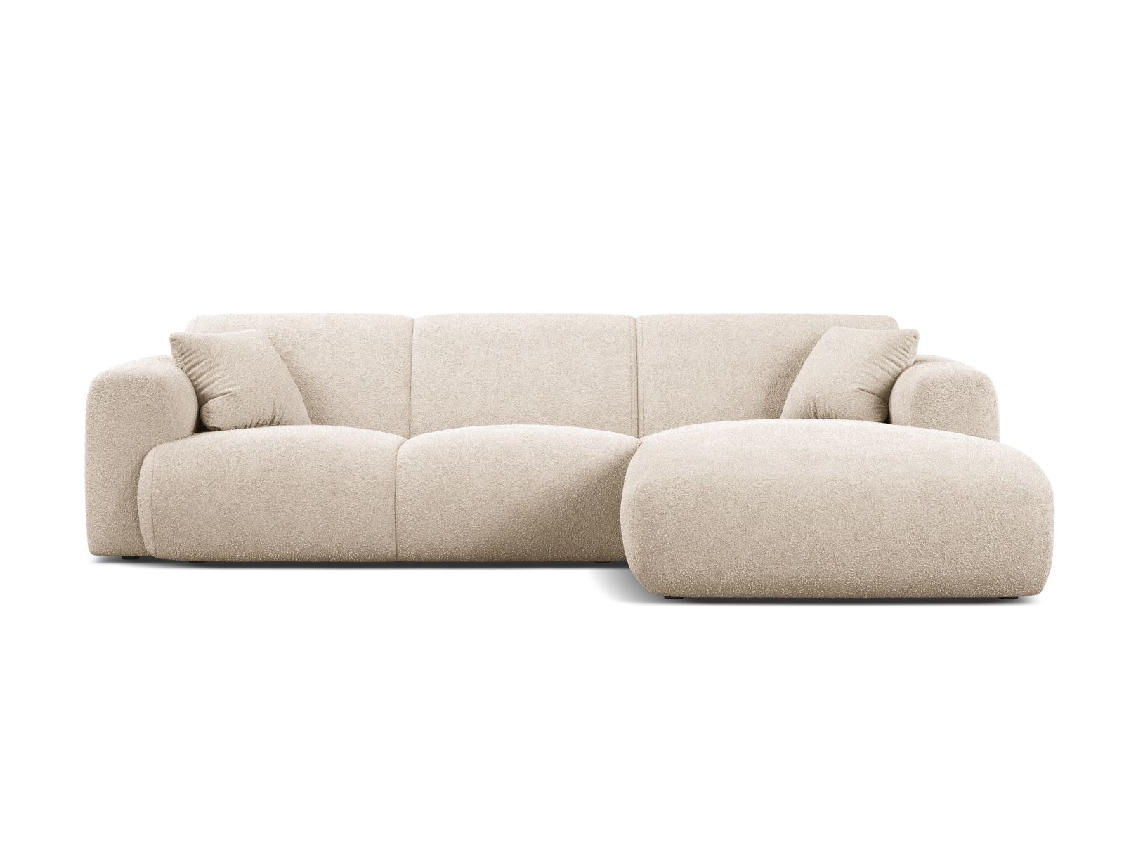 Boucle Right Corner Sofa, "Molino", 4 Seats, 255x170x72
