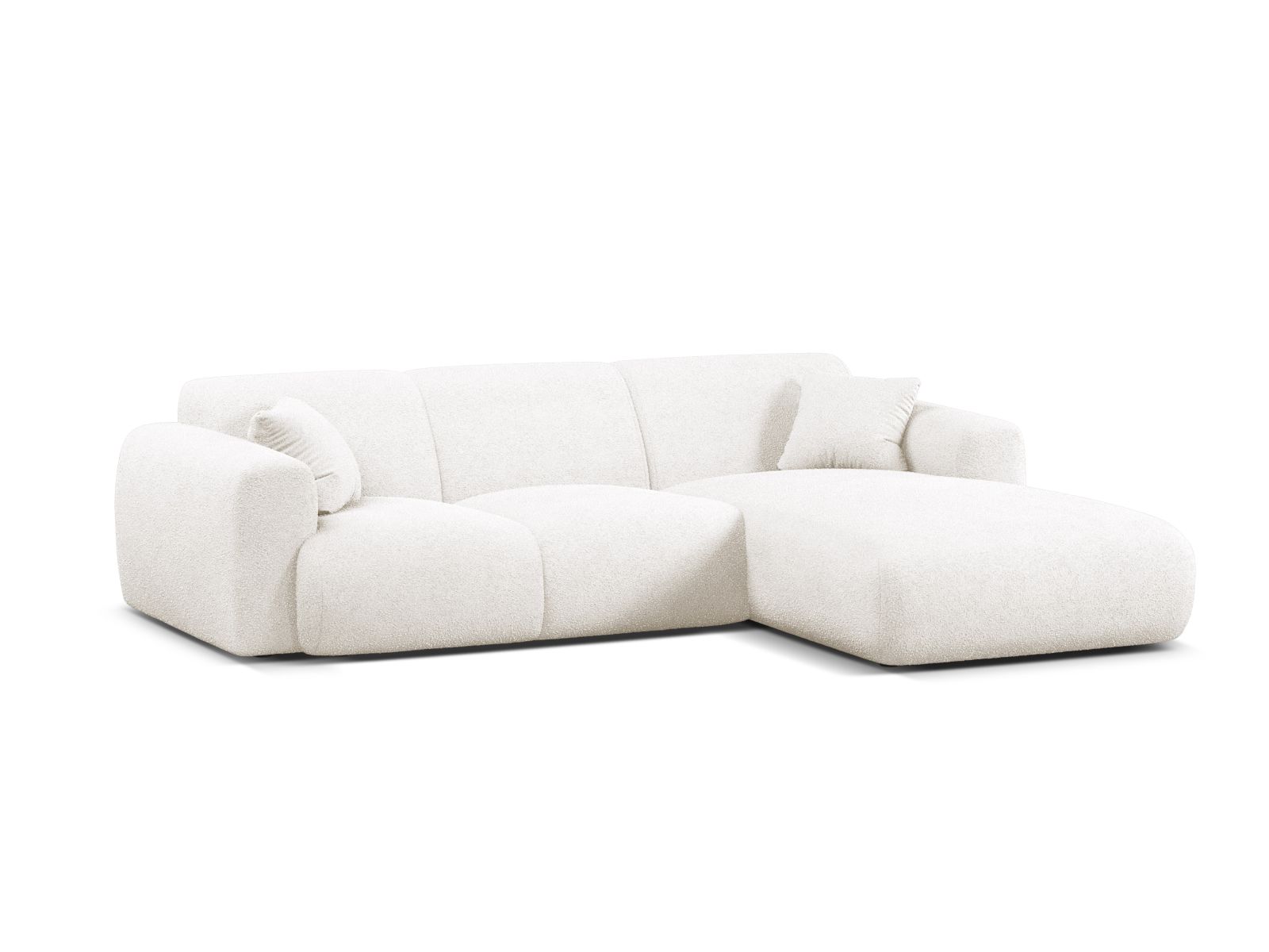 Boucle Right Corner Sofa, "Molino", 4 Seats, 255x170x72