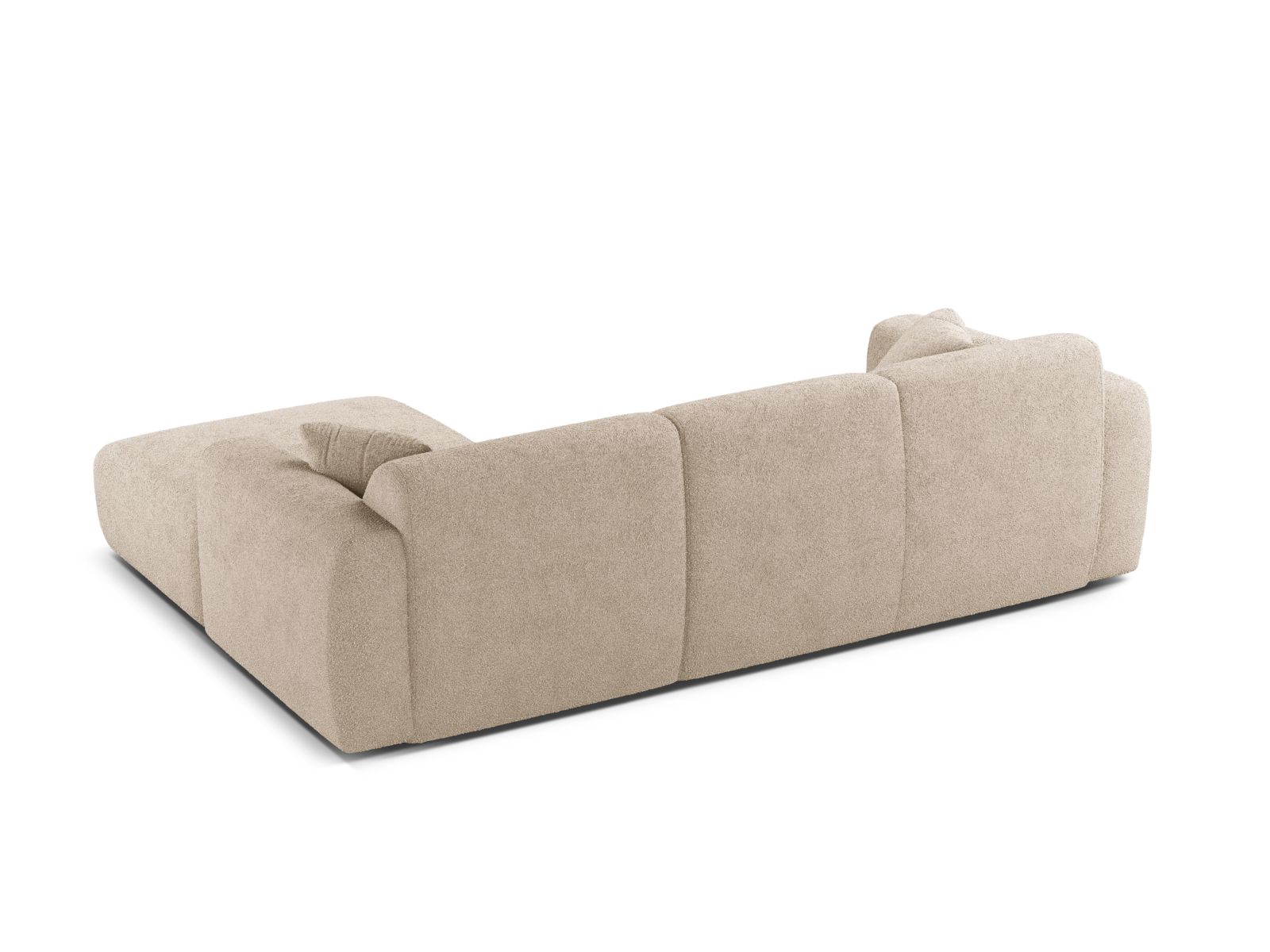 Boucle Right Corner Sofa, "Molino", 4 Seats, 255x170x72
