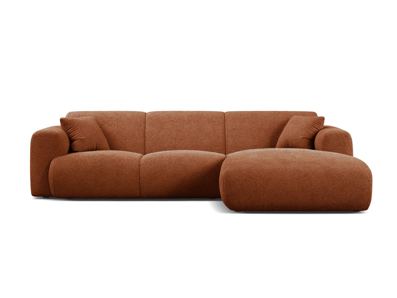 Boucle Right Corner Sofa, "Molino", 4 Seats, 255x170x72