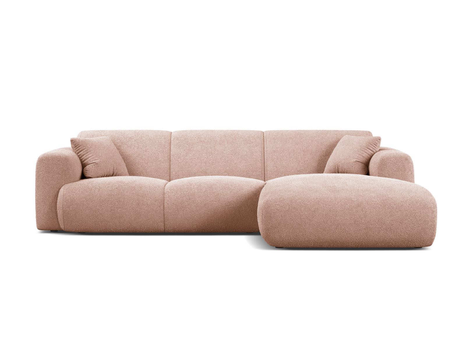 Boucle Right Corner Sofa, "Molino", 4 Seats, 255x170x72