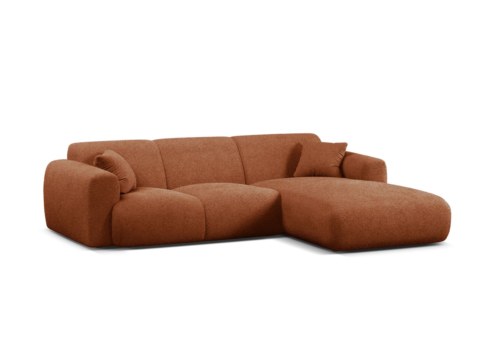 Boucle Right Corner Sofa, "Molino", 4 Seats, 255x170x72