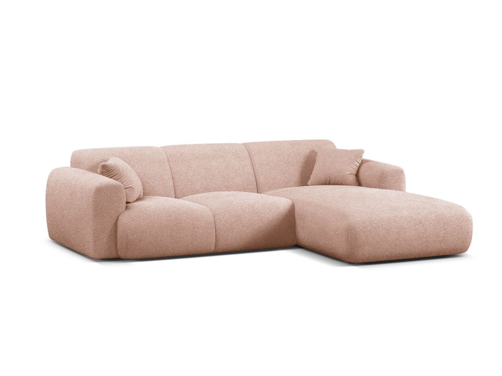 Boucle Right Corner Sofa, "Molino", 4 Seats, 255x170x72