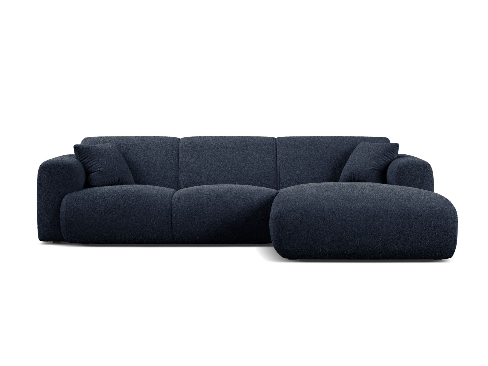 Boucle Right Corner Sofa, "Molino", 4 Seats, 255x170x72