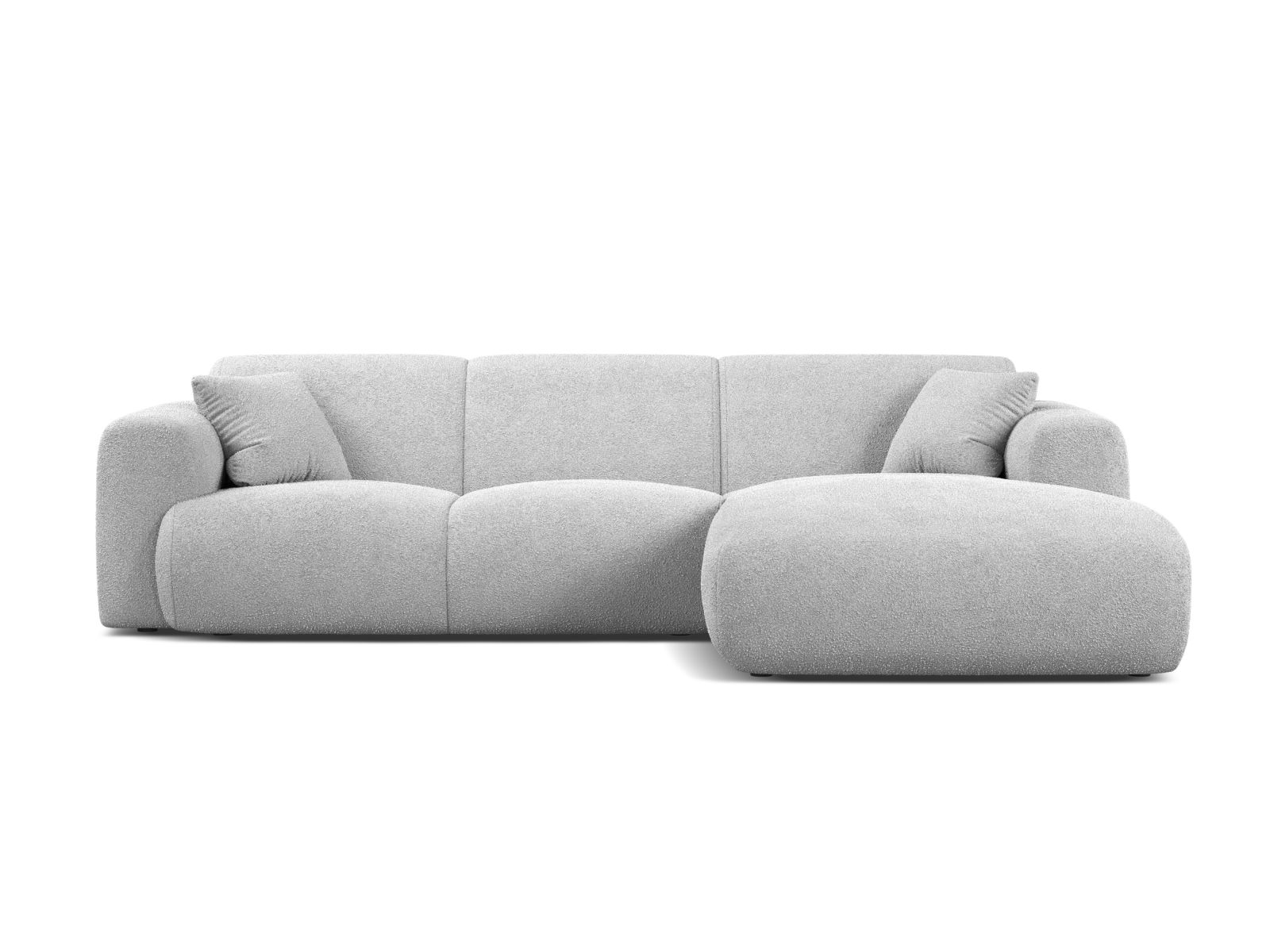 Boucle Right Corner Sofa, "Molino", 4 Seats, 255x170x72