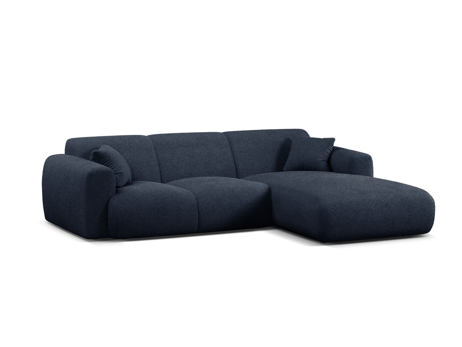 Boucle Right Corner Sofa, "Molino", 4 Seats, 255x170x72
