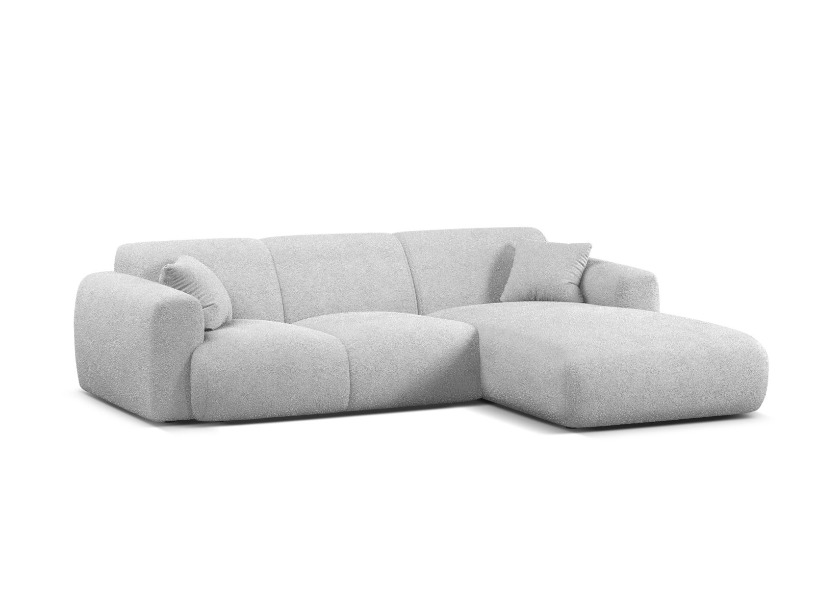 Boucle Right Corner Sofa, "Molino", 4 Seats, 255x170x72