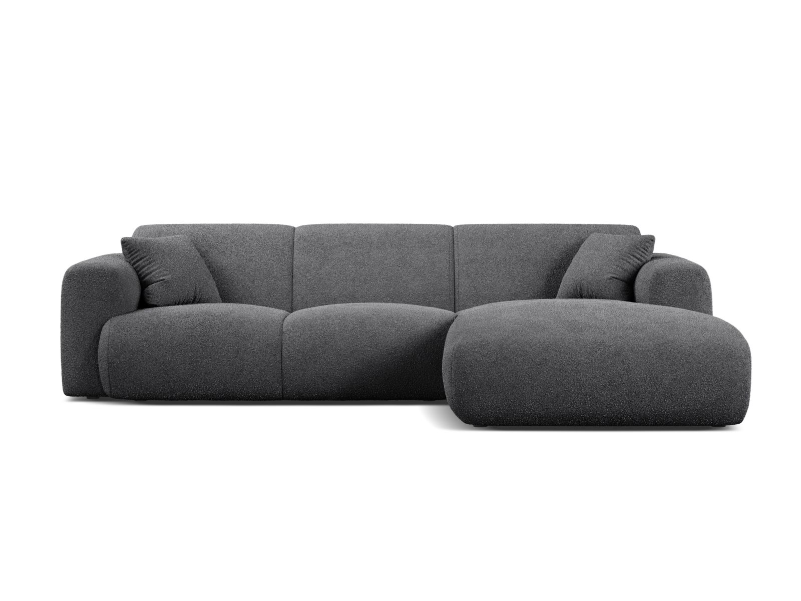 Boucle Right Corner Sofa, "Molino", 4 Seats, 255x170x72