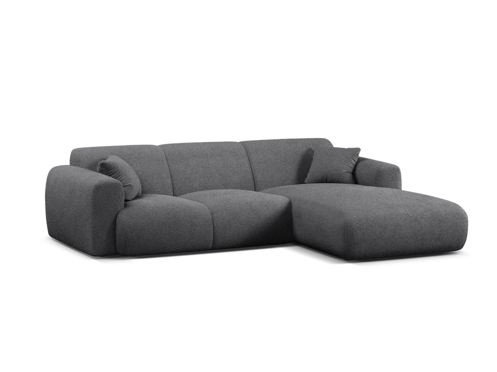 Boucle Right Corner Sofa, "Molino", 4 Seats, 255x170x72