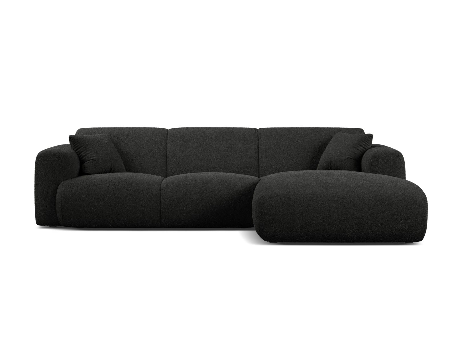 Boucle Right Corner Sofa, "Molino", 4 Seats, 255x170x72