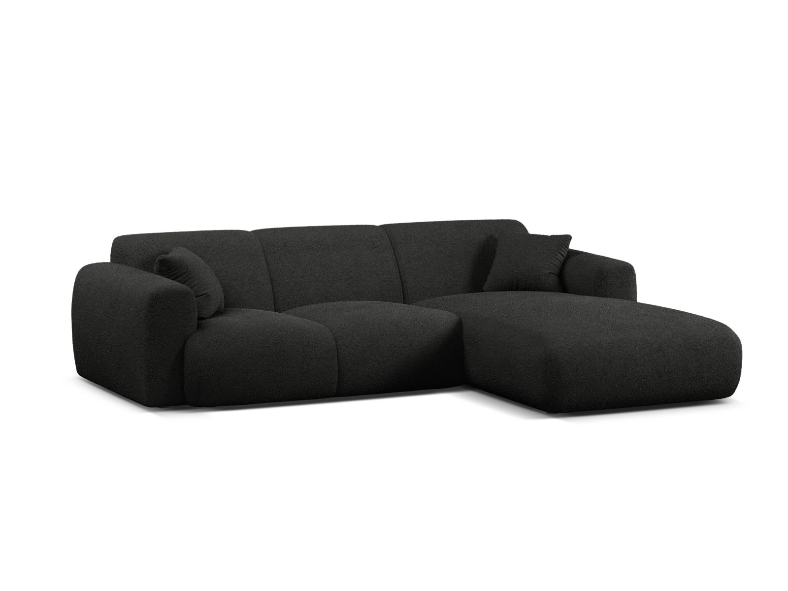 Boucle Right Corner Sofa, "Molino", 4 Seats, 255x170x72