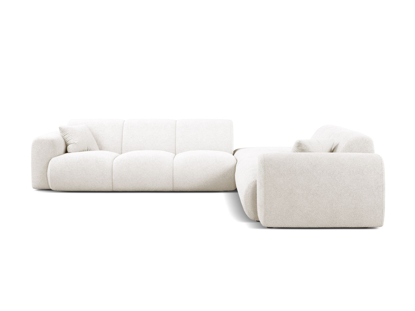 Boucle Right Corner Sofa, "Molino", 6 Seats, 315x250x72