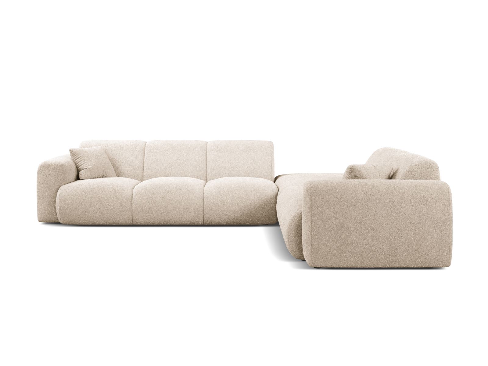 Boucle Right Corner Sofa, "Molino", 6 Seats, 315x250x72