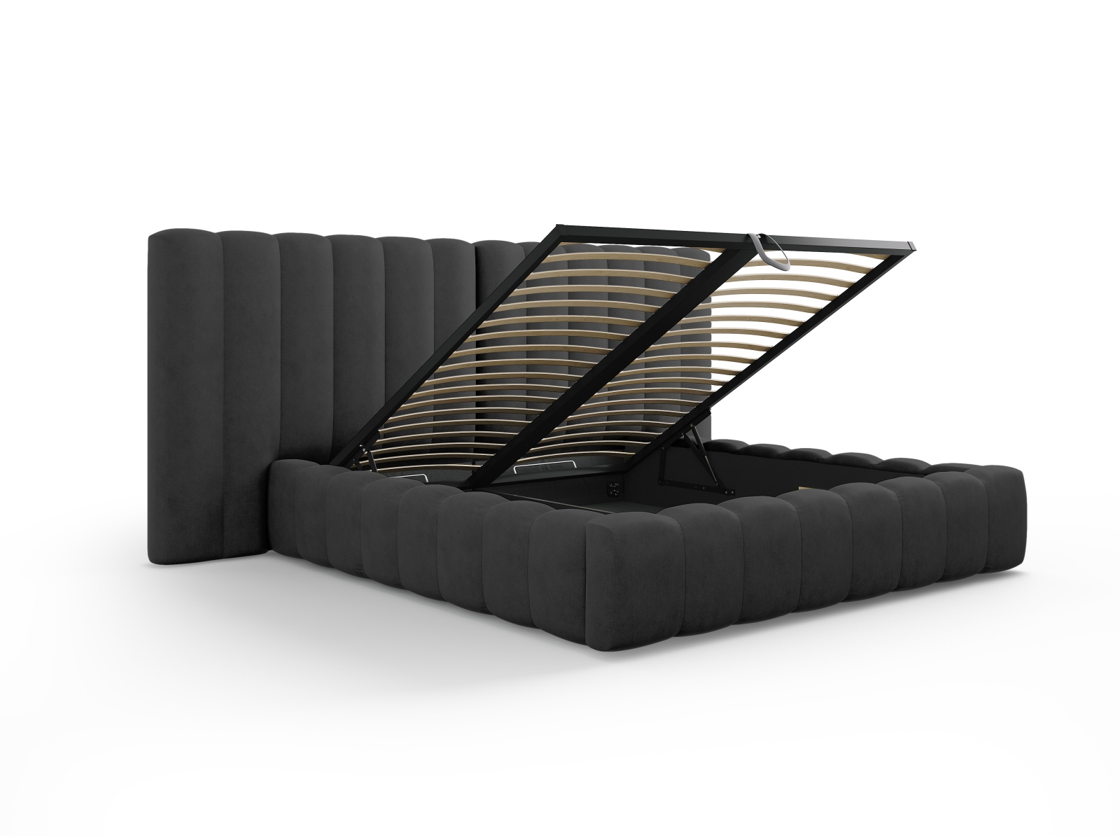Storage Bed With Double Headboard, "Kelp", 350x230x100