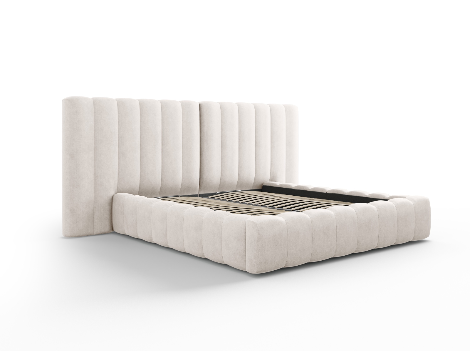 Storage Bed With Double Headboard, "Kelp", 200x230x100