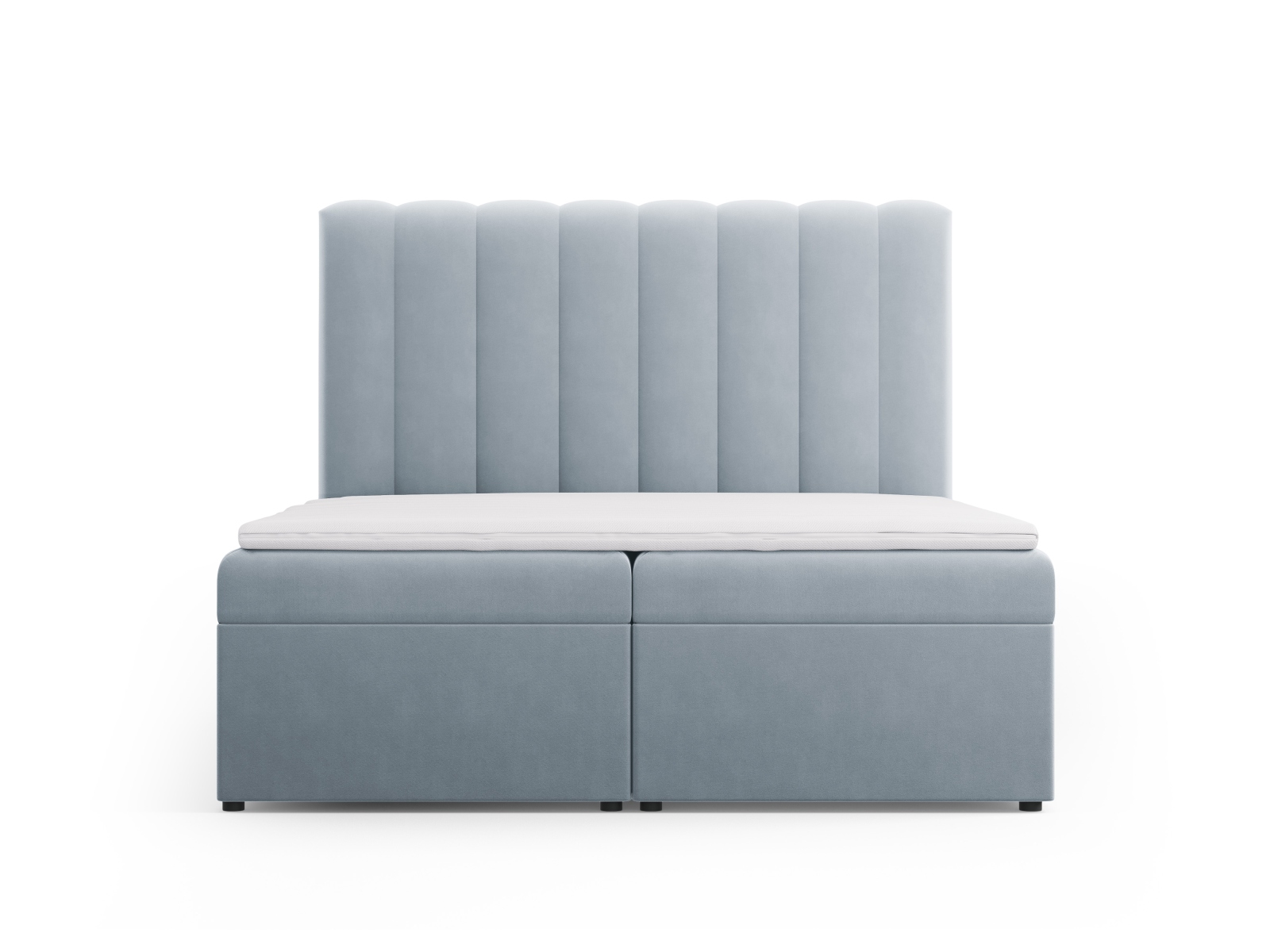 Boxspring Bed Set: Headboard + Box Springs/Mattress + Mattress Topper, "Kelp", 160x210x125