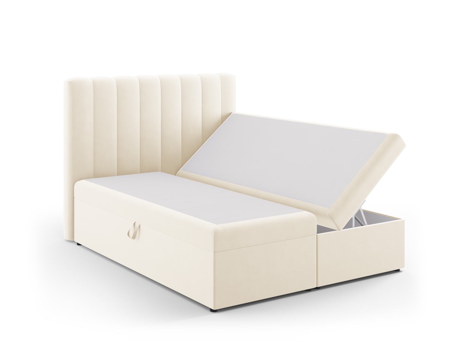 Boxspring Bed Set: Headboard + Box Springs/Mattress + Mattress Topper, "Kelp", 160x210x125