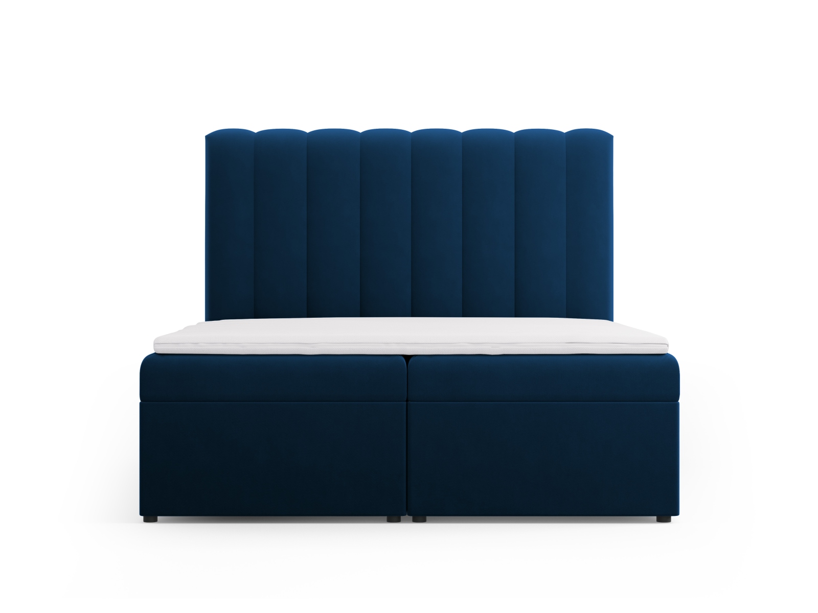 Boxspring Bed Set: Headboard + Box Springs/Mattress + Mattress Topper, "Kelp", 160x210x125