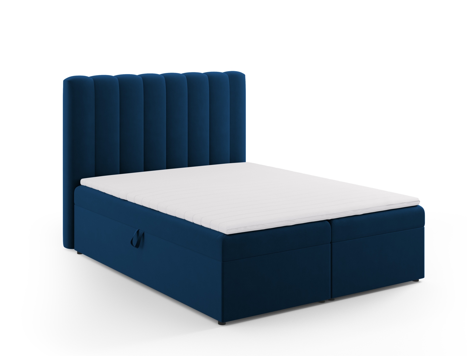 Boxspring Bed Set: Headboard + Box Springs/Mattress + Mattress Topper, "Kelp", 160x210x125