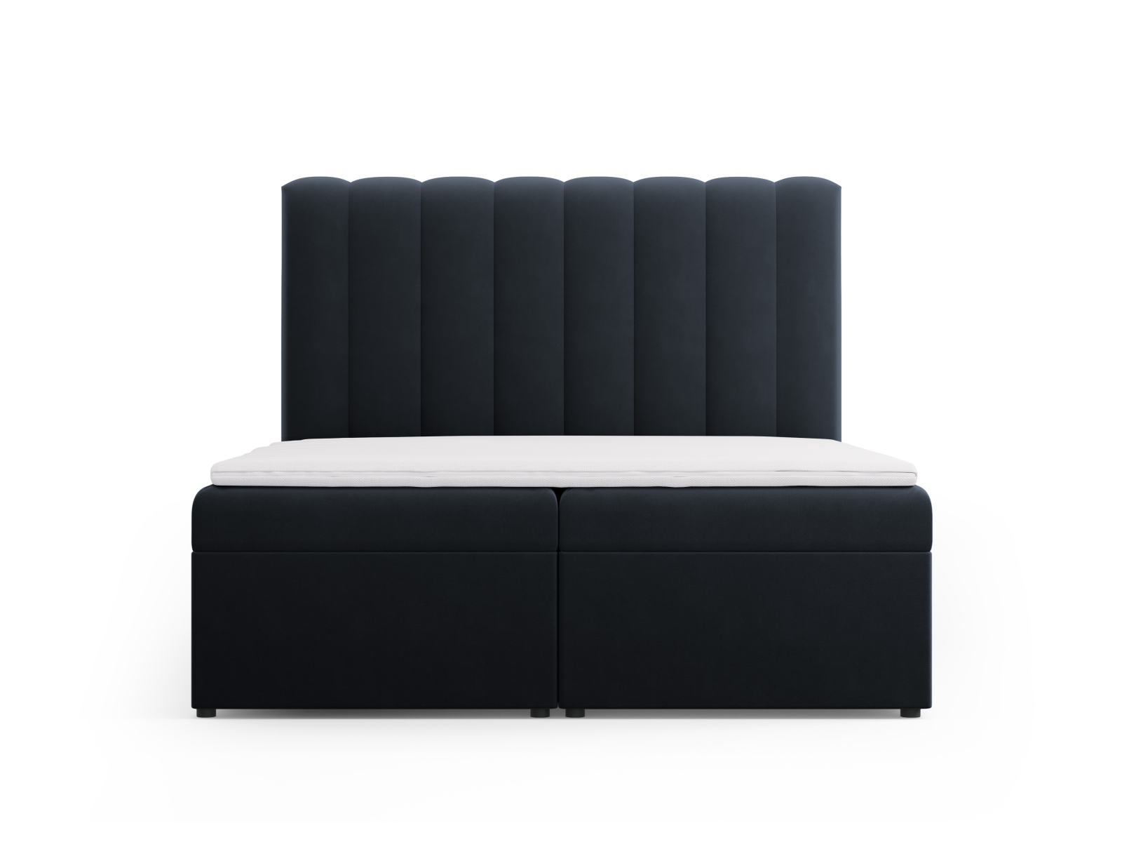 Boxspring Bed Set: Headboard + Box Springs/Mattress + Mattress Topper, "Kelp", 160x210x125